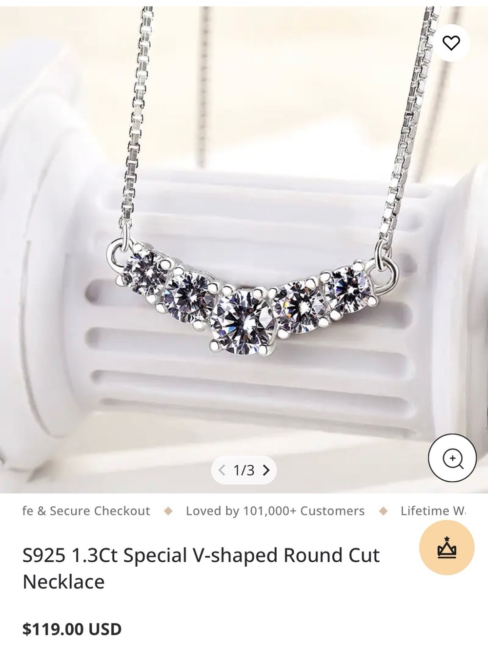 Women's sterling 9.25 silver Ct Cz Halo Ring and 1.3 Ct Necklace Bundle - Picture 10 of 10